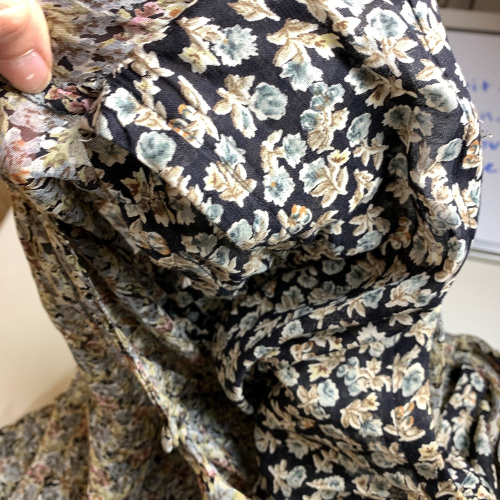 Vtg 90s Starina Maxi Dress Women L Dark Floral Pleated Layered Boho Fairy Grunge - Picture 10 of 14